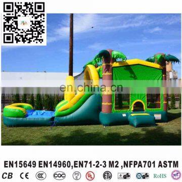 inflatable coconut tree bouncer house with water slide combo