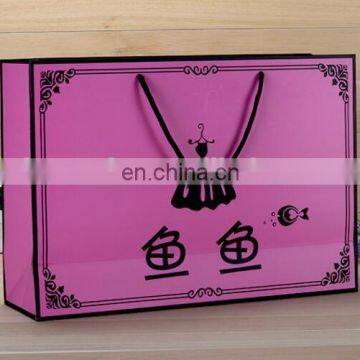 Art paper bag with LOGO printing gift bag shopping bag with string for clothes and shoes