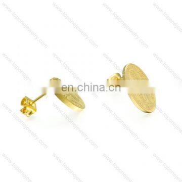 new design fashion jewelry gold plated coin round earring