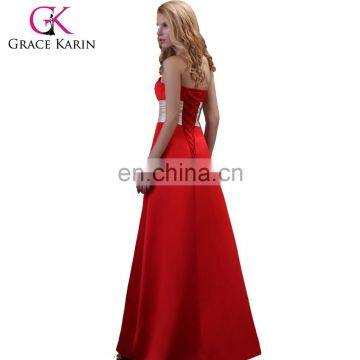 Grace Karin Strapless Long Evening Dress 2015 Sweetheart Red Evening dresses CL3421