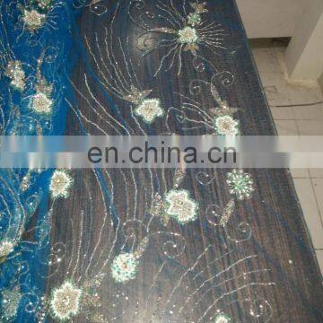 Hand Made Indian French Lace With Beaded and Stone Design No.3 photo-2