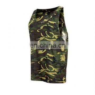 High Quality 100% Cotton Sleeveless Camo Training Tops