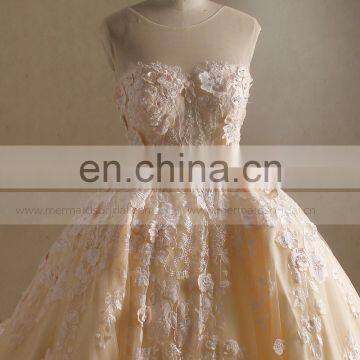 Real Photo Silver Wedding Dress Heavy Lace Wedding Gown photo-2