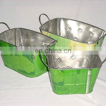 Recycled Tin Garden Planters Set of 3