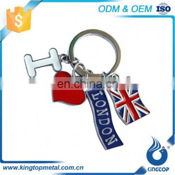 Top Quality Ornament Crystal Heart Shape Shaped Key Chains Keychain Metal