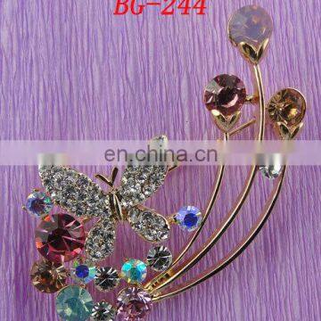 100%QC Bailange wholesale plating rhinestone brooches for garment/headwear/hat for evening dress