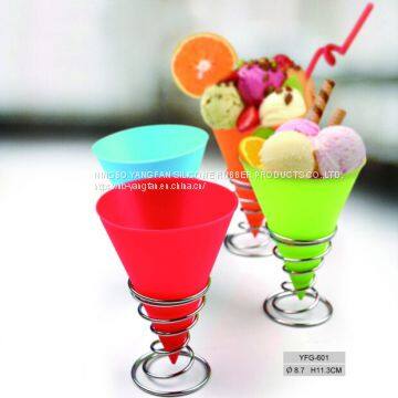 Silicone  Ice Cream Tools, silicone ice cream cup with stainless steel hold