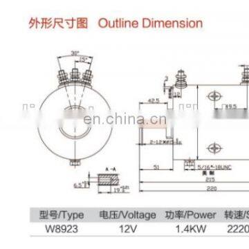 W8923 1,4 кВт электродвигатель постоянного тока с угольными щетками photo-5