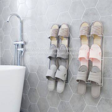 Wall-mounted Paste Multi-layer Shoe Rack Bathroom Slippers Rack On Household Wall