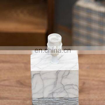 Popular Custom Logo Cheap Cuboid Pillar Custom Vintage Relief White Marble Table Lamp Porcelain for Home Decor photo-3