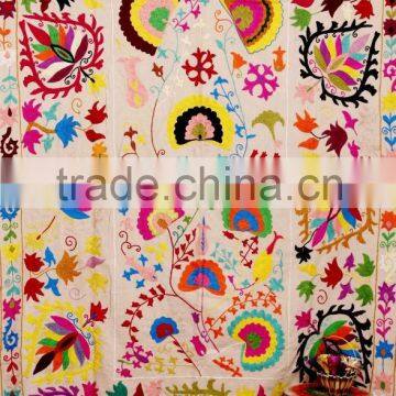 Indian Hand Embroidered Suzani Tapestry Hippie Gypsy Suzani Blanket Fabric Quilt Handmade Suzani Bedding