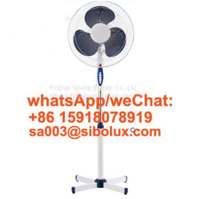 16 inch electric plastic stand fan standing fan with remote control and cross base