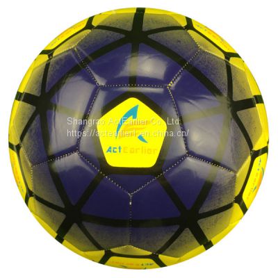 Custom Design Official Size 5 Machine Stitching TPU Football Soccer Ball for Gift