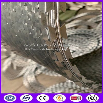 Silver Color Coiled Razor Barbed Wire , Spiral Barbed Wire Sample Avaliable