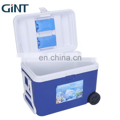 2021 Gint Portable Plastic Ice box Custom Promotion Wholesale  large golf  trolley wheeled cooler box for outdoor