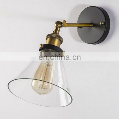 Vintage Loft Wall Lamps Glass Shade Indoor Wall Lights