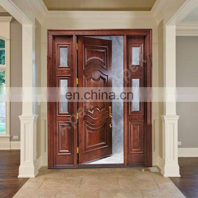 Double Prehung Exterior Solid Wood Entrance Patio Front Door photo-4