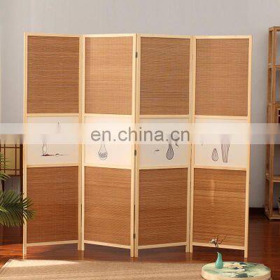 Wooden 4 Panel Room Screen Folding Portable Partition photo-5
