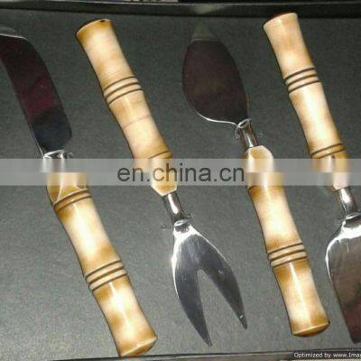 wood handle indian handmade metal cutlery sets