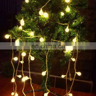 Drop Shipping Adapter Operated 12M 100Leds Music Remote Control Bubble Ball Light Christmas Led String Lights Decoration