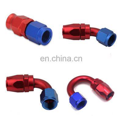 AN-6 Aluminum Oil Cooler Straight Swivel Oil Fuel Fitting Adapter 0 Degree Reusable Hose Fitting