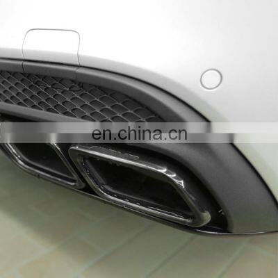 Car Bumper Exhaust Tips For Mercedes C-class W205 Modified C63 AMG Rear Lip Exhaust Pipe 2015-2018 photo-3