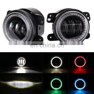 Led Headlights 4 Inch Headlamp Fog Light Off-road Refit With RGB Aperture Fit For Jeep Headlight