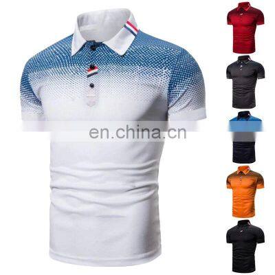 OEM service custom high quality navy French terry towelling polo shirt leisure holiday shirts for man