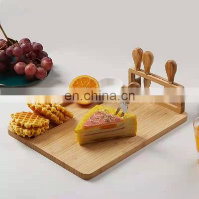 Hot Sale Simple Safe Kitchen 100% Natural Bamboo Cheese Board Kitchen Knives Set Board Chopping Blocks