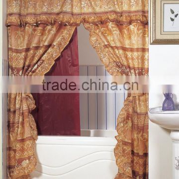 1pc Cheap Dobby Bathroom Shower Curtain With PVEA Liner