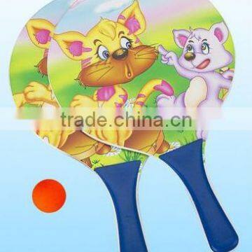 Promotional sports wooden beach paddle colorized beach racket racket