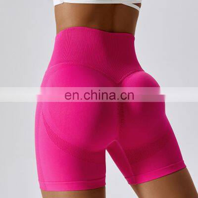 Custom Logo Hot High Waist Seamless Scrunch Butt Lift Fitness Yoga Shorts Good Quality Women Sexy Workout Running Sports Clothes