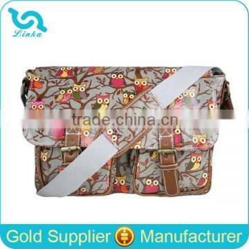 Wholesale 2015 Retro Vintage Owl Oilcloth Bags Ladies Cross Body Satchel Messenger Shoulder School Bag