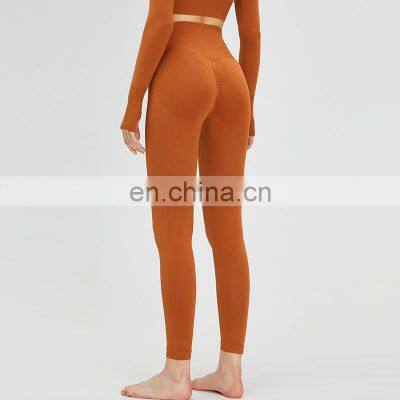 Top Selling Workout Leggings Pants High Waist Seamless Booty Lift Butt Scrunch Outdoor Gym Fitness Yoga Tights photo-4