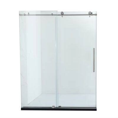 factory direct sale bathroom clear tempered glass frameless sliding shower door