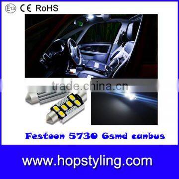 Super bright 36mm 6SMD 5730 t10 canbus car led auto bulb, canbus festoon led,car canbus led