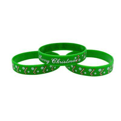 2024 Customized High Quality Rubber Silicone Bracelet Holiday Decoration Christmas Silicone Wristband photo-4