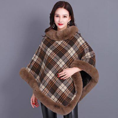 Imitation Fur Round Neck Plaid Sleeveless Coat Thickened Cape 2025 New Model photo-5