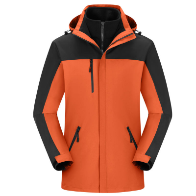 Wholesale Men's and Women's 3-in-1 Waterproof Winter Jacket Breathable Soft Zipper Sealed Red Mountaineering Outdoor Equipment photo-3