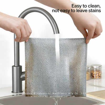 2 in 1 Microfiber Kitchen Scrubber Cloth Non Scratch Dish Cloth Absorbent Kitchen Cleaning Towel photo-3