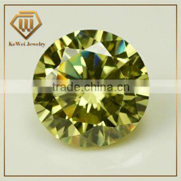 Wholesale Olive Yellow Round Cubic Zirconia Loose CZ Stone