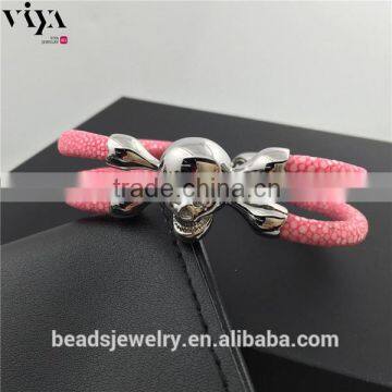 2016 New Handmade Stingray/Python Skin Bracelet Genuine Leather Bracelet Manufacturer photo-4