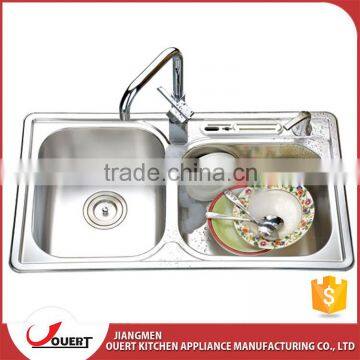 OEM accepted modern kitchen design high quality stainless steel double bowl sink