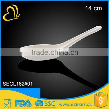 best quality hotel used melamine ware white plastic soup spoon