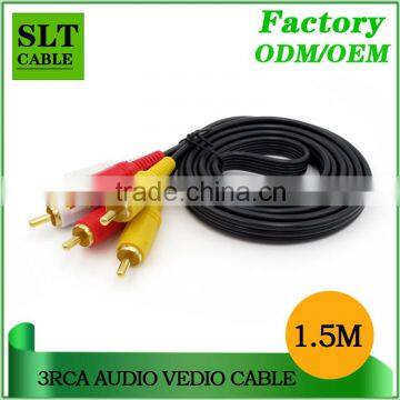 SLT Hot Sell 3RCA TO 3RCA Stereo Audio Video Cable