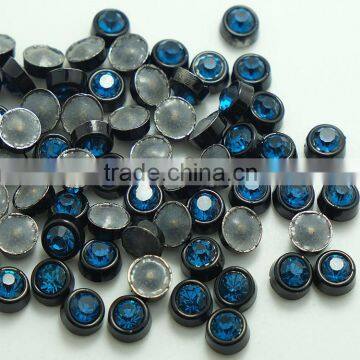 Fashion 6mm and 8mm Round Hot Fix Alloy Studs, Black Nickel, Gold Metal Setting Hotfix Round Studs for Garment