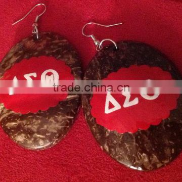 Vnistar delta sigma theta wooden making earrings greek divine cheap jewelry for ladies wholesale