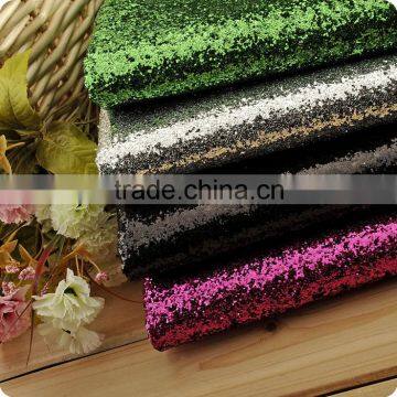 PU Glitter Artificial Leather for Upholstery and Decorative Grade 3 Chunky Glitter Leather for Wall Paper photo-3