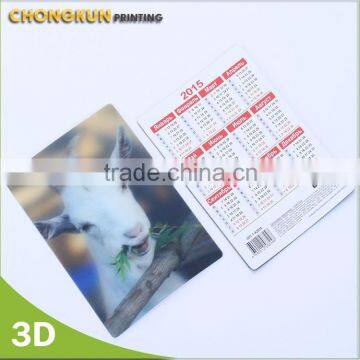 Hot promotional 3D Lenticular Pocket Calendar