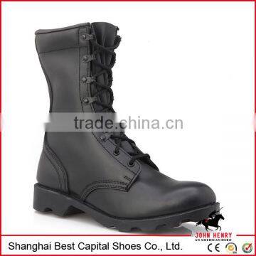 steel toe shoes/ Sole Black Genuine Leather Military boots Good year welt